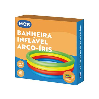 Imagem de Piscina Inflável Redonda 550 Litros 157x46cm Arco-iris Mor