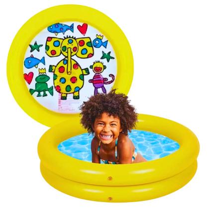 Imagem de Piscina Inflável Redonda Verão Infantil Kids Praia 28 Litros Criança Infantil Praia Boia Bebê