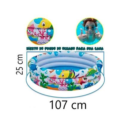 Imagem de Piscina Inflável Reforçada Redonda 135 litros 107cm x 25 cm