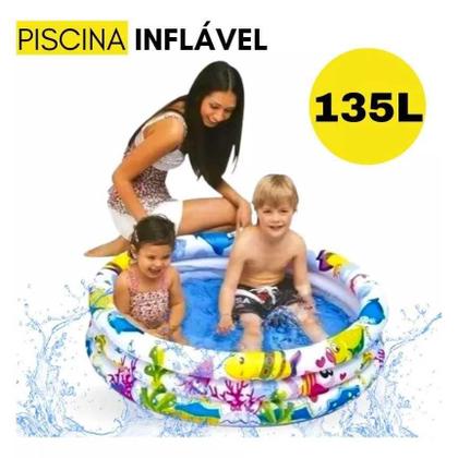 Imagem de Piscina Inflável Reforçada Redonda 135 litros 107cm x 25 cm