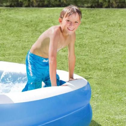 Imagem de Piscina Inflável Retangular Azul 302 Litros 150 Cm com Bomba e Forro Pvc Vg+