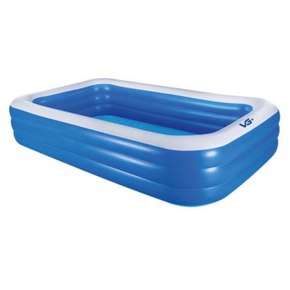 Imagem de Piscina Inflável Retangular Azul 540 Litros 180 Cm Pvc com Bomba e Forro Vg+