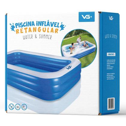 Imagem de Piscina Inflável Retangular Azul 712 Litros 210 Cm Pvc com Bomba Vg+