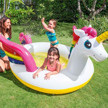 Imagem de Piscina Inflável Spray Unicórnio Místico Infantil 151 Litros Intex
