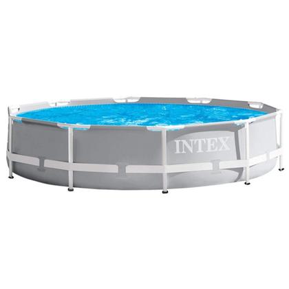 Imagem de Piscina Intex 4.485 Litros Estrutural Prism Cinza Capa Bomba e Forro