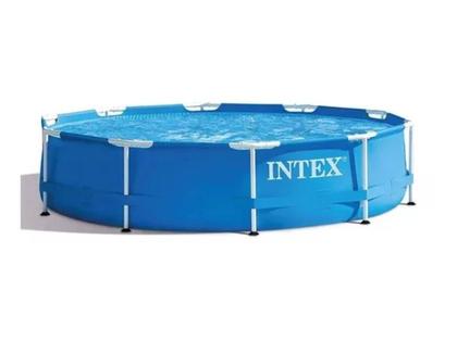 Imagem de Piscina Intex 5000 litros estrutural com Bomba Filtro 220v e Capa e Forro e KIT DE LIMPEZA