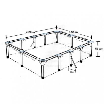 Imagem de Piscina Mor Retangular Ferro 3000 Litros com Capa e Forro  Kit 