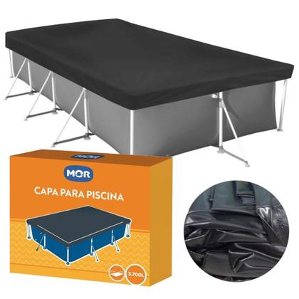 Imagem de Piscina Mor Retangular Ferro 3700 Litros com Capa e Forro  Kit 