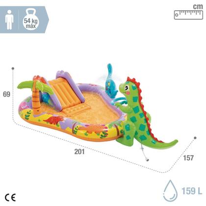 Imagem de Piscina Playground Inflável Dino Park 159 Litros Infantil Intex