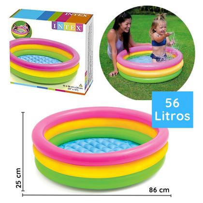 Imagem de Piscina Por do Sol Baby Intex 56 Litros 3 Anéis 1 a 3 Anos