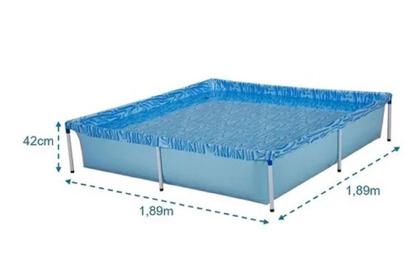 Imagem de Piscina Retangular Estrutura De Ferro Infantil 1500L Mor