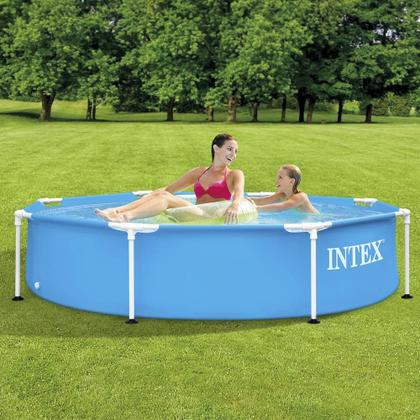 Piscina Tubular Metal Redonda 1.828 L 244Cm X 51Cm Intex Imagem de Piscina Tubular Metal Redonda 1.828 L 244Cm X 51Cm Intex