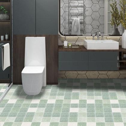 Imagem de Piso Adesivo Vinilico Tons Verde Quadrado Lavavel Textura 500x60cm