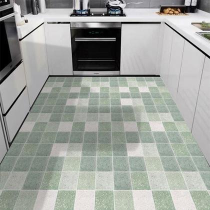 Imagem de Piso Adesivo Vinilico Tons Verde Quadrado Lavavel Textura 500x60cm