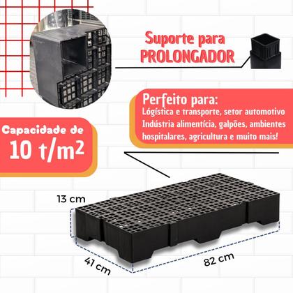 Imagem de Piso estrado alto 82 x 41 x 13 cm preto - Target Pro