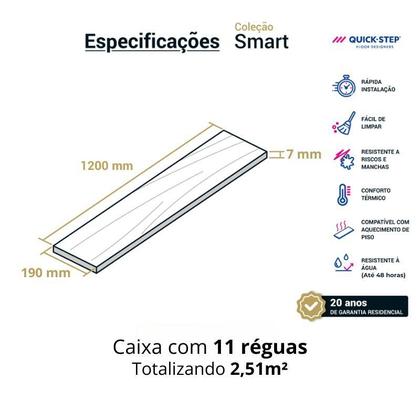 Imagem de Piso Laminado Quick Step Smart Novo Carvalho Everest QSSM0314 Cx 2,51m² Novo Carvalho Everest