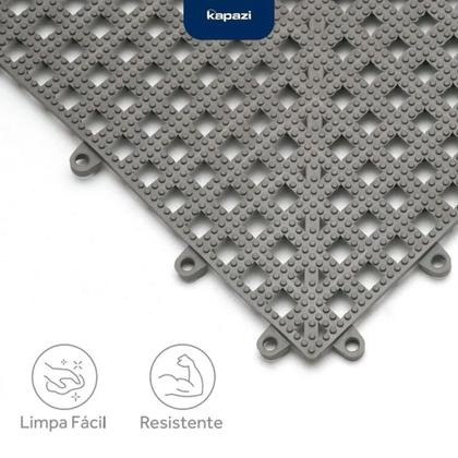 Imagem de Piso Modular Acqua Kap Kapazi 30x30 cm com 6 Peças Cinza