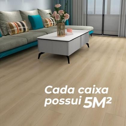 Imagem de Piso Vinílico Adesivo Madeira Régua Autocolante Lavável Antiderrapante Manta Caixa 5m²