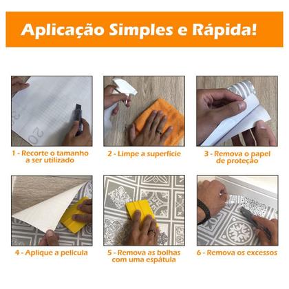 Imagem de Piso Vinilico Autoadesivo Hexagonal Cinza Texturizado 3M2