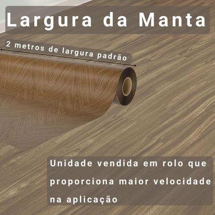 Imagem de Piso Vinílico Em Manta PVC 0,7mm 40m² Imita Madeira Brilhoso