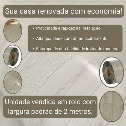 Imagem de Piso Vinílico Em Manta PVC 0,7mm Antiderrapante 10m² Imita Madeira Brilhoso