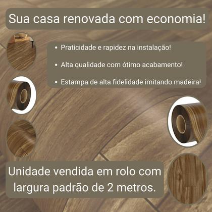 Imagem de Piso Vinílico Em Manta PVC 0,7mm Antiderrapante 10m² Imita Madeira Fosco