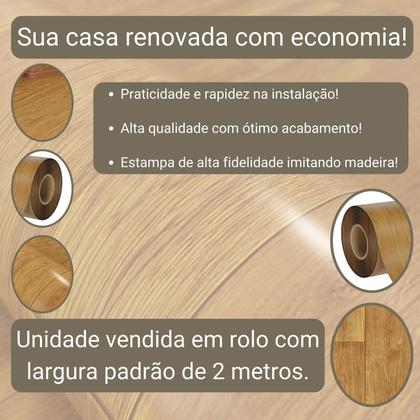 Imagem de Piso Vinílico Em Manta PVC 0,7mm Antiderrapante 10m² Imita Madeira Fosco