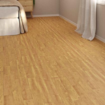 Imagem de Piso Vinílico Em Manta PVC 0,7mm Antiderrapante 12m² Imita Madeira Fosco