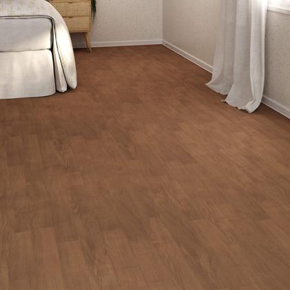 Imagem de Piso Vinílico Em Manta PVC 0,7mm Antiderrapante 14m² Imita Madeira Brilhoso