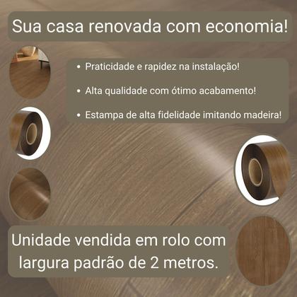 Imagem de Piso Vinílico Em Manta PVC 0,7mm Antiderrapante 18m² Imita Madeira Fosco