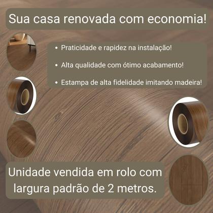Imagem de Piso Vinílico Em Manta PVC 0,7mm Antiderrapante 30m² Imita Madeira Fosco