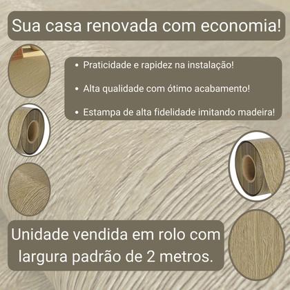 Imagem de Piso Vinílico Em Manta PVC 0,7mm Antiderrapante 42m² Imita Madeira Semi-Brilhoso