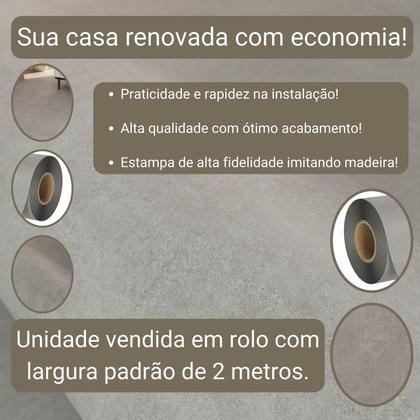 Imagem de Piso Vinílico Em Manta PVC 0,7mm Antiderrapante 54m² Liso Fosco