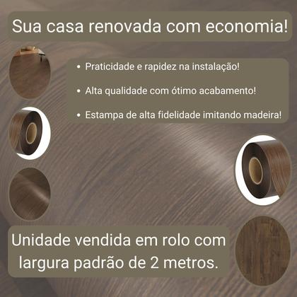 Imagem de Piso Vinílico Em Manta PVC 0,7mm Imita Madeira 40m² Fosco