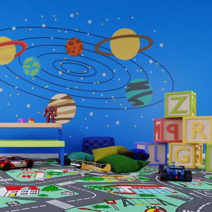 Imagem de Piso Vinílico Em Manta Pvc 2,5mm Antiderrapante 12 Metros Quadrados Ambiente Infantil Quarto Brinquedoteca Kids