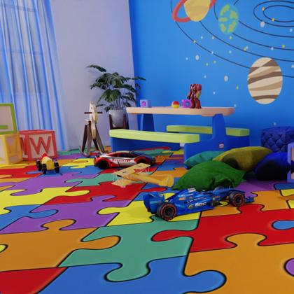 Imagem de Piso Vinílico Em Manta Pvc 2,5mm Antiderrapante 22 Metros Quadrados Ambiente Infantil Quarto Brinquedoteca Kids