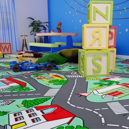 Imagem de Piso Vinílico Em Manta Pvc 2,5mm Antiderrapante 28 Metros Quadrados Ambiente Infantil Quarto Brinquedoteca Kids