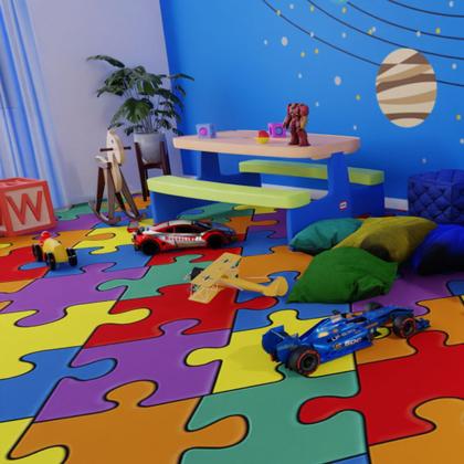 Imagem de Piso Vinílico Em Manta Pvc 2,5mm Antiderrapante 38 Metros Quadrados Ambiente Infantil Quarto Brinquedoteca Kids