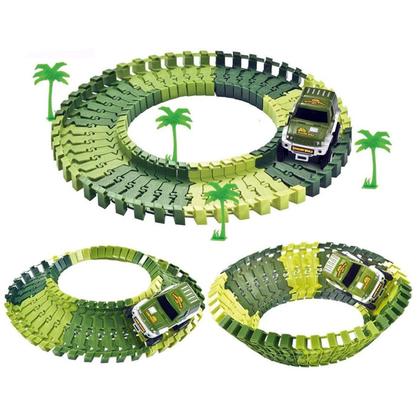 Imagem de Pista Ataque Dos Dinossauros 109 Peças De Montar - Dm Toys