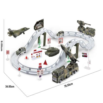 Imagem de Pista base militar com avião auto posto carrinho exército