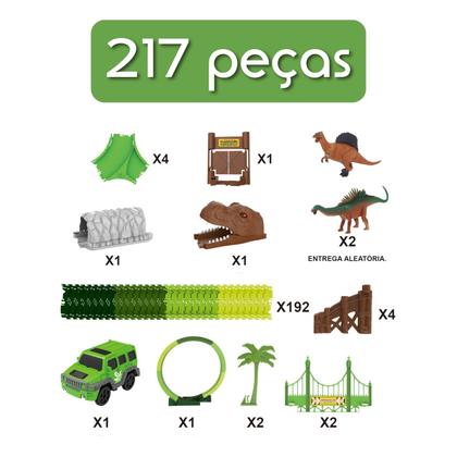 Imagem de Pista Carrinhos Dinossauro Looping Radical Luz e Acessórios 217 Peças