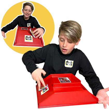 Imagem de Pista com skate dedo (rampa) corrimão vermelha glasslite