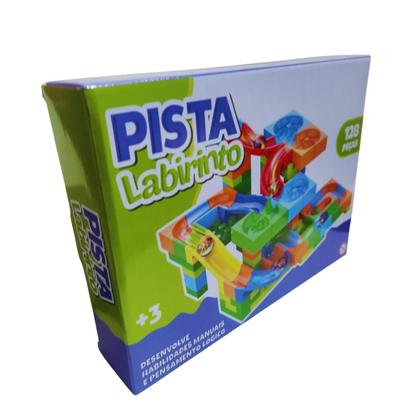 Pista de Bolinhas de Gude Labirinto 128p Blocos de Montar Brinquedo ...