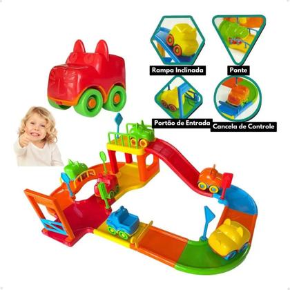 Imagem de Pista de Carrinho Brinquedo Infantil Carros + 6 Carrinhos