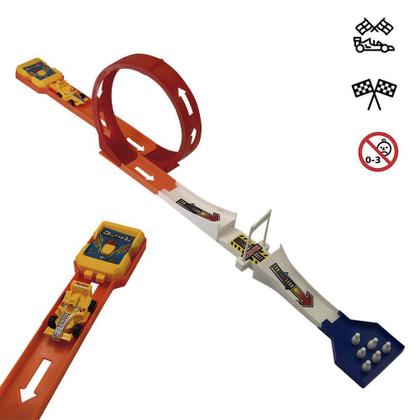 Imagem de Pista de Carrinho com Looping 360 Graus Strike Infantil com Lançador Brinquedo de Corrida e Cones
