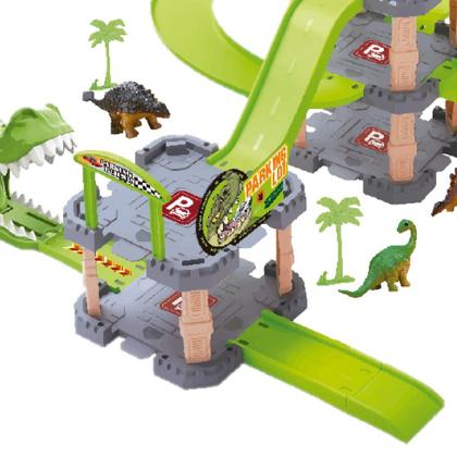 Imagem de Pista De Carrinho Dinossauro Brinquedo Lançador Garagem Dino