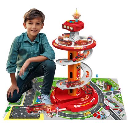 Imagem de Pista de Carrinho Infantil Luz e Som Garagem com 3 Carrinhos Inclusos