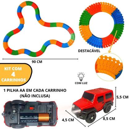 Imagem de Pista De Carrinho Monta E Desmonta Com 4 Carrinhos Elétricos