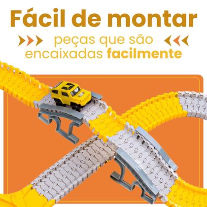Imagem de Pista de Carrinhos Construção 180 Peças Brinquedo Infantil com Carrinho que Anda Sozinho