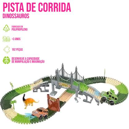 Imagem de Pista de Carrinhos de Dinossauros Corrida Racer Ramp Carro Brinquedo Circuito Turbo Radical Run - Dony Toys